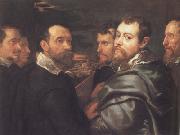 Peter Paul Rubens Peter Paul and Pbilip Rubeens with their Friends or Mantuan Friendsship Portrait (mk01) oil painting picture wholesale